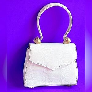 Larucchi  Embossed Leather Tiger Hardware Accent Evening Bag Vintage